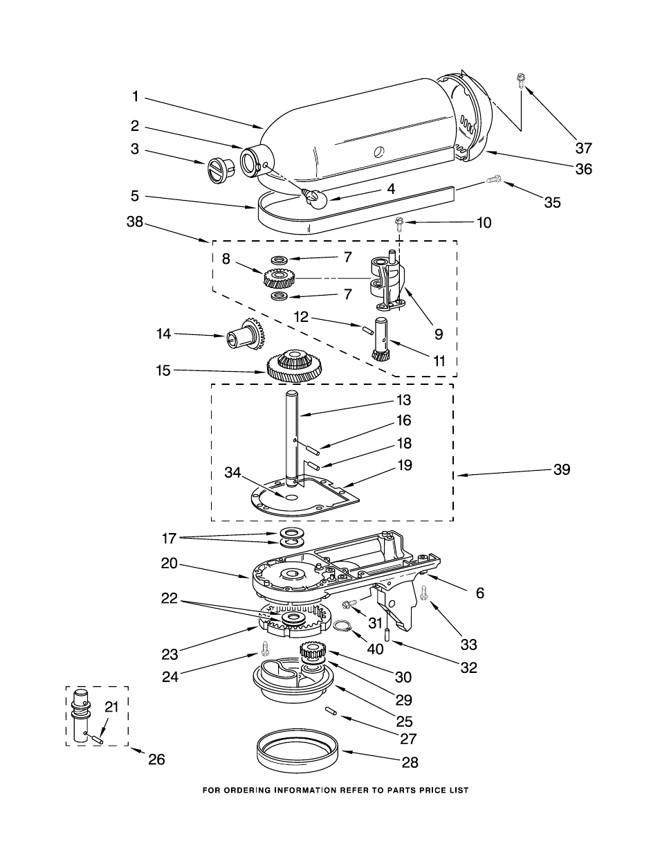 Case, gearing and planetary unit | KITCHENAID K45WSSWH-0 User Manual | Page 4 / 8