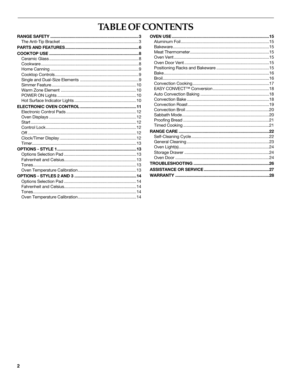 KITCHENAID KERA205 User Manual | Page 2 / 28