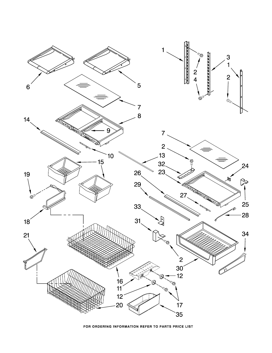 Shelf, Shelf parts | KITCHENAID KBLS19KTSS00 User Manual | Page 11 / 14