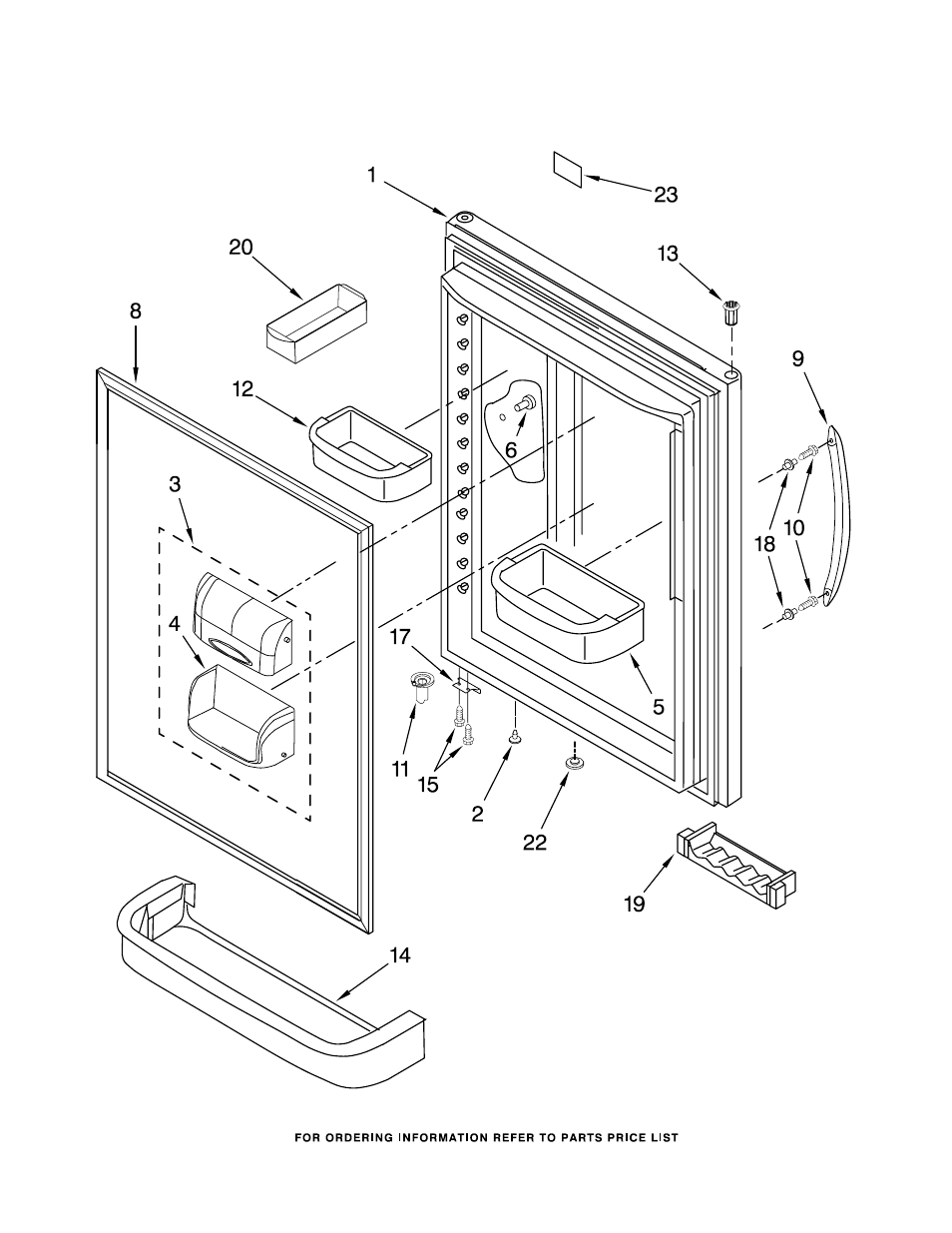 Refrigerator door, Refrigerator door parts | KITCHENAID KBLS19KTSS00 User Manual | Page 7 / 14