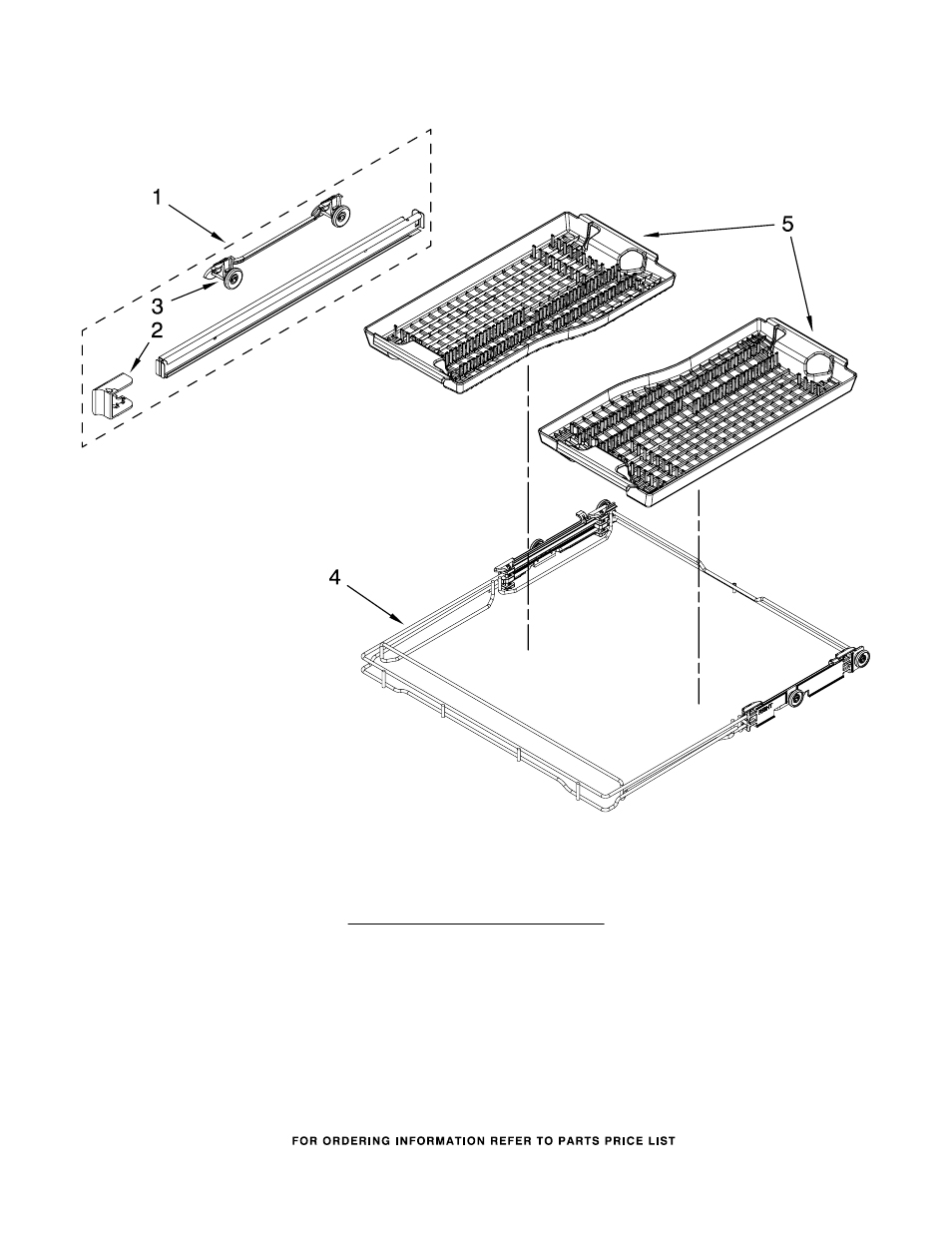Third level rack and track, Third level rack and track parts | KITCHENAID KUDE03FTWH1 User Manual | Page 14 / 15