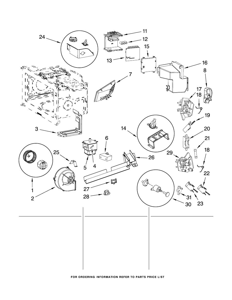Interior and air flow, Interior and air flow parts | KITCHENAID KHMS2050SBT0 User Manual | Page 5 / 7