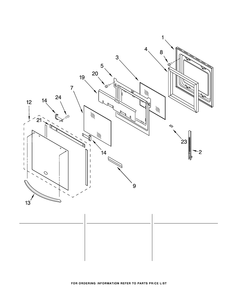 Oven door, Oven door parts | KITCHENAID KDRP462LSS05 User Manual | Page 3 / 12