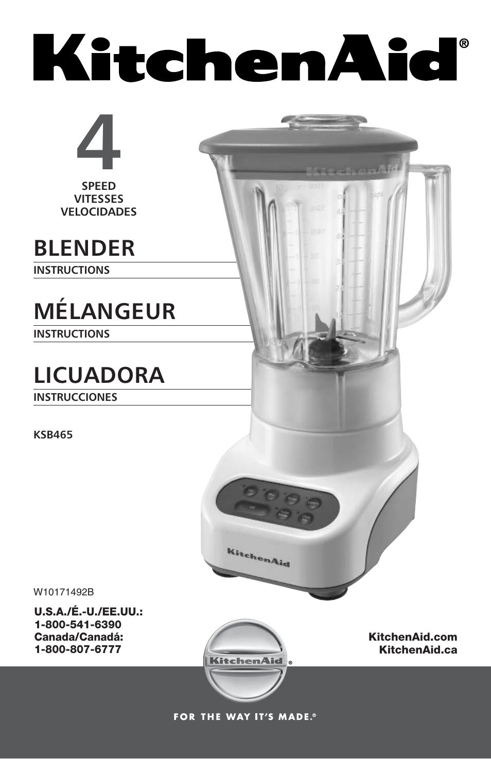 KITCHENAID KSB465 User Manual | 44 pages