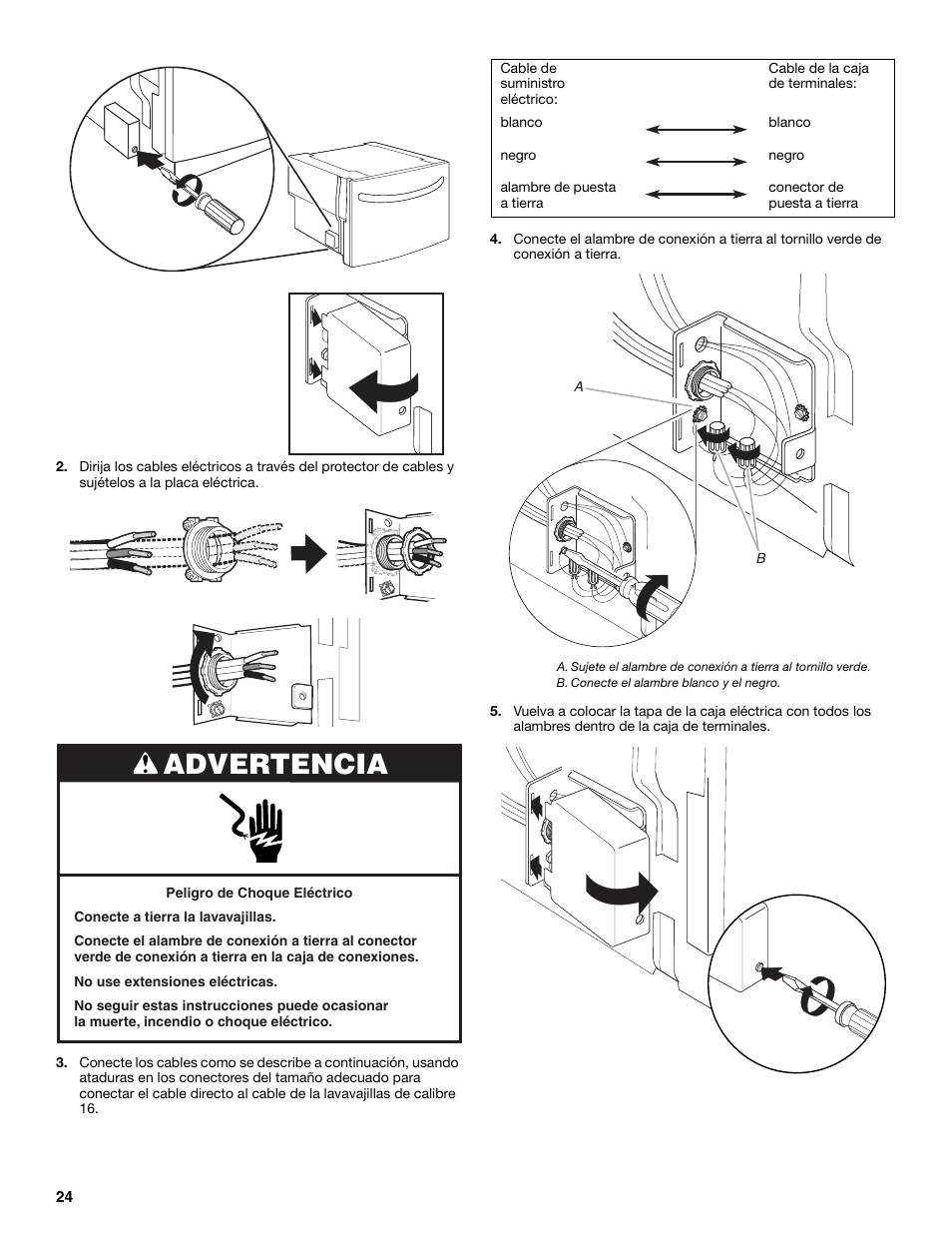 Advertencia | KITCHENAID KUDD03STBL User Manual | Page 24 / 44