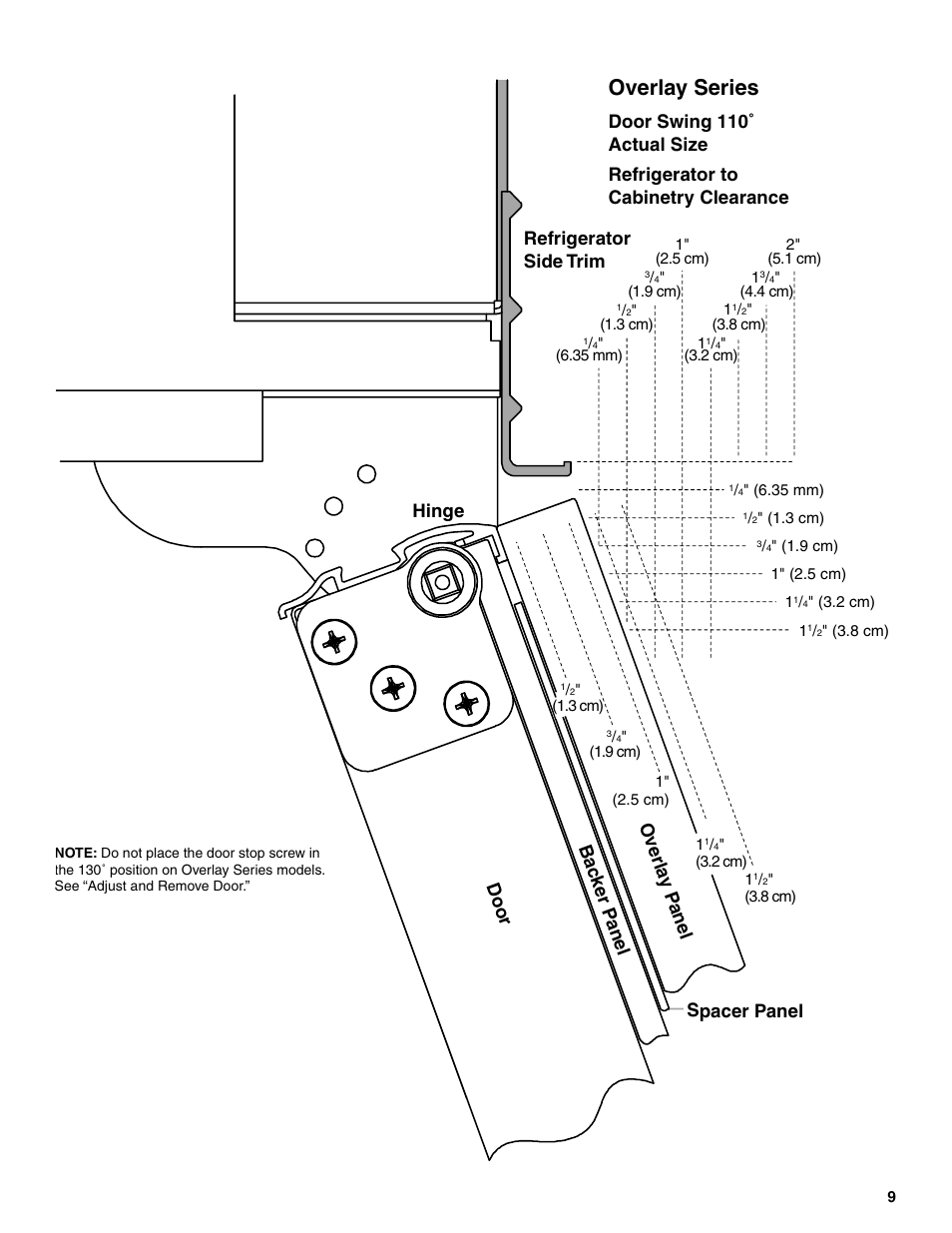 Overlay series, Spacer panel | KITCHENAID 2307890A User Manual | Page 9 / 68