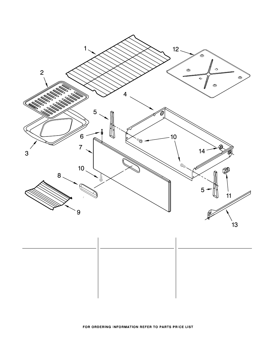 Drawer & broiler, Drawer & broiler parts | KITCHENAID KERA205PBL1 User Manual | Page 7 / 8