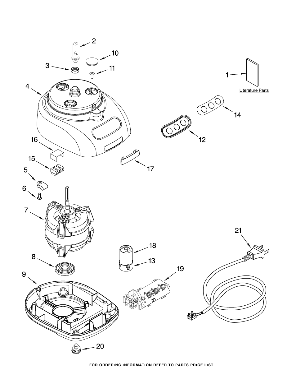 Motor and housing, Motor and housing parts | KITCHENAID KFPW760QGCI User Manual | Page 2 / 5