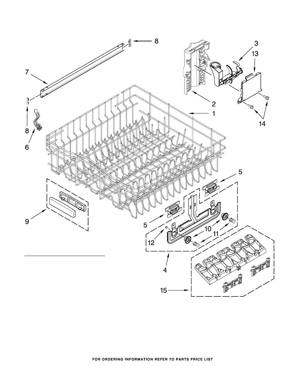 Upper rack and track, Upper rack and track parts | KITCHENAID KUDC20CVSS0 User Manual | Page 11 / 14