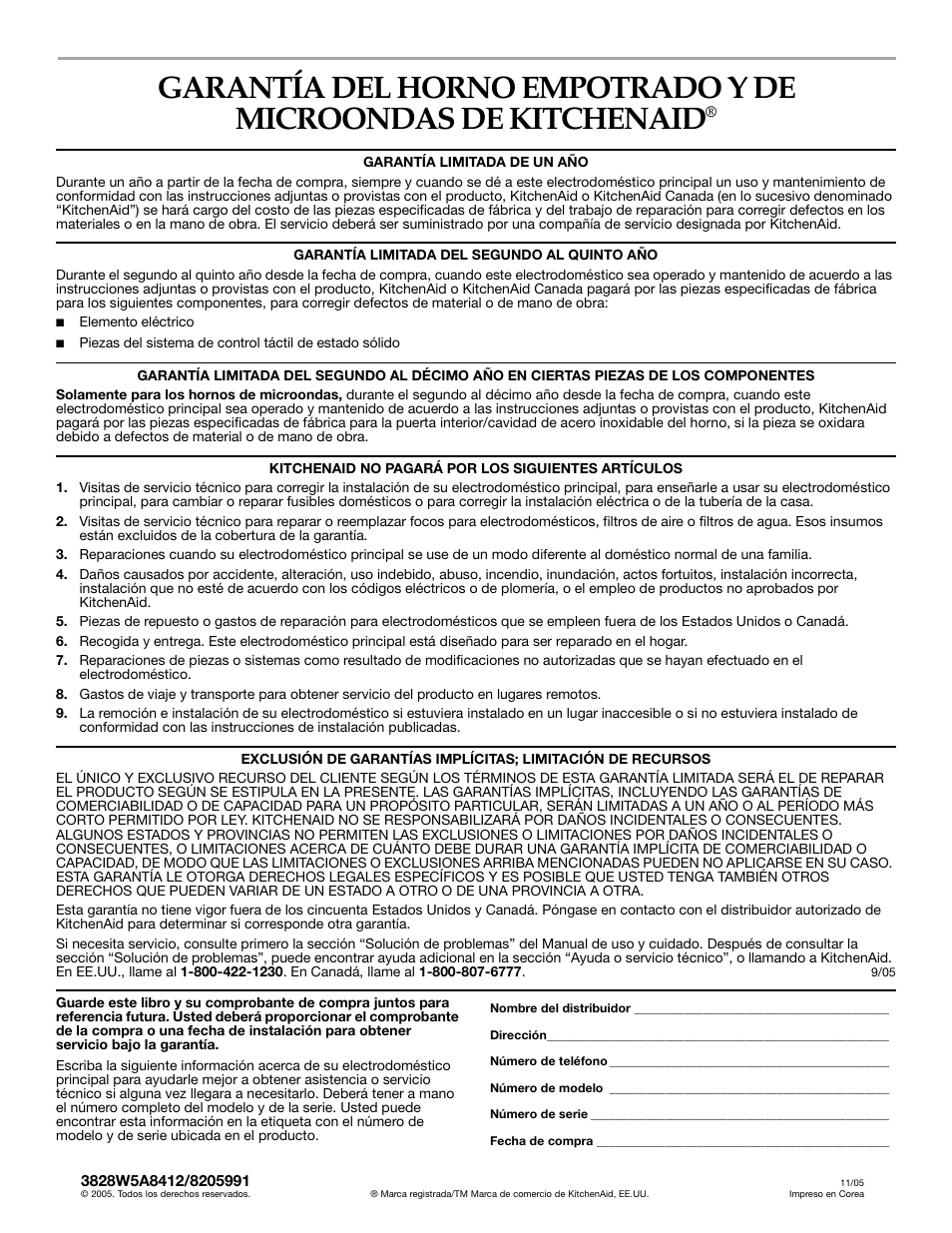 KITCHENAID KCMS185J User Manual | Page 52 / 52