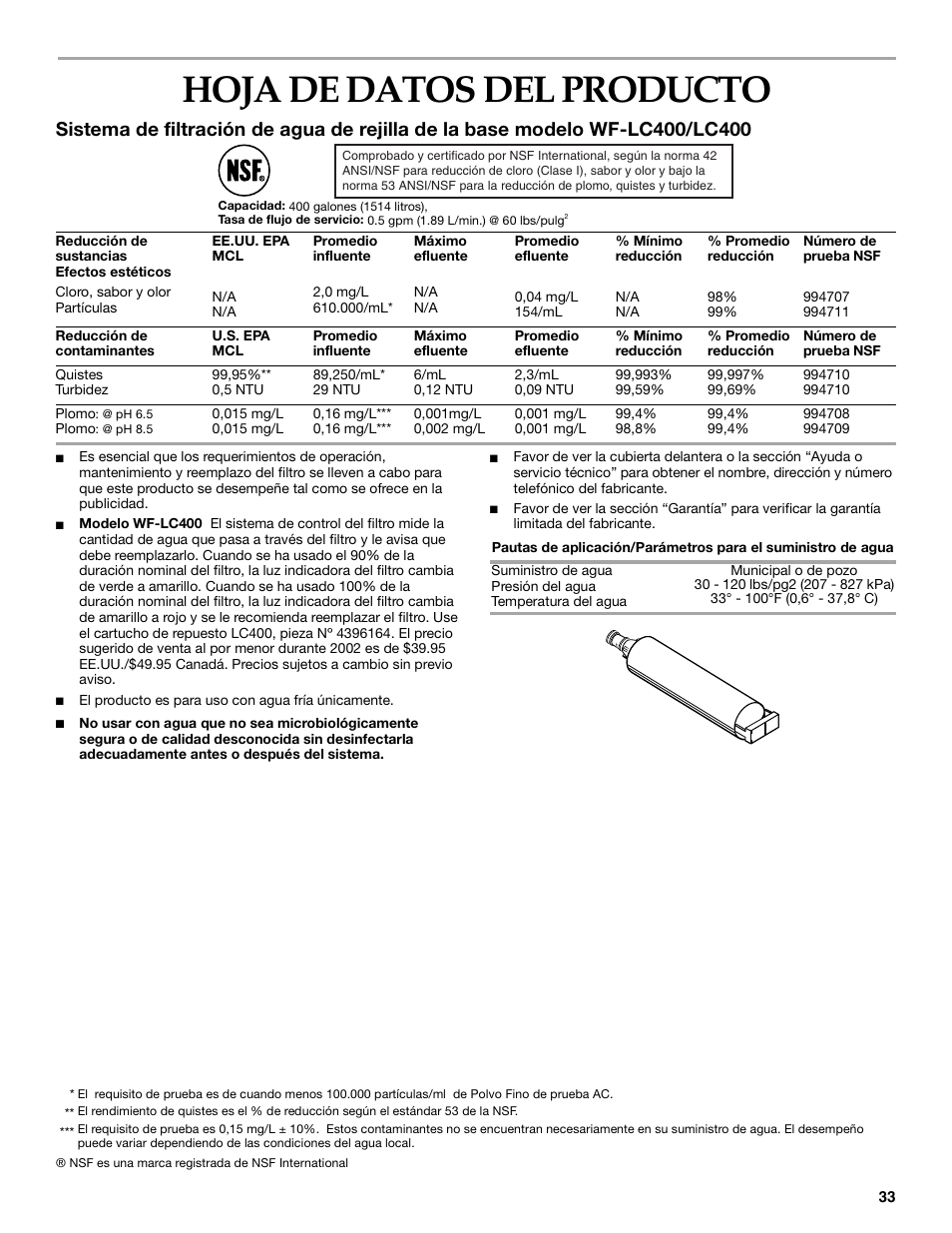 Hoja dedatos delproducto, Hoja de datos del producto | KITCHENAID Bottom-Mount Built-In Refrigerator User Manual | Page 33 / 52