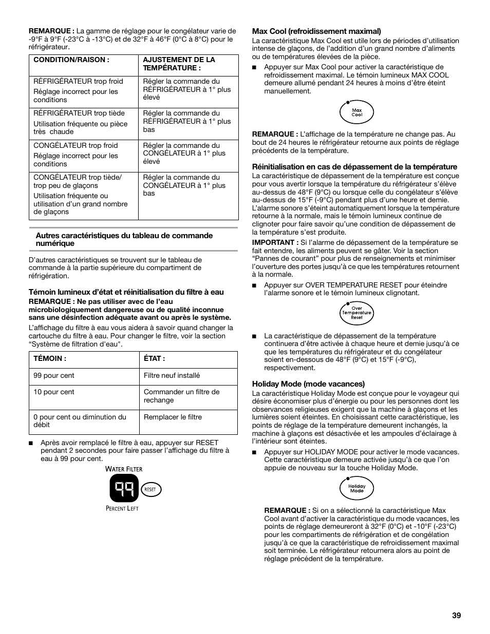 KITCHENAID Bottom-Mount Built-In Refrigerator User Manual | Page 39 / 52