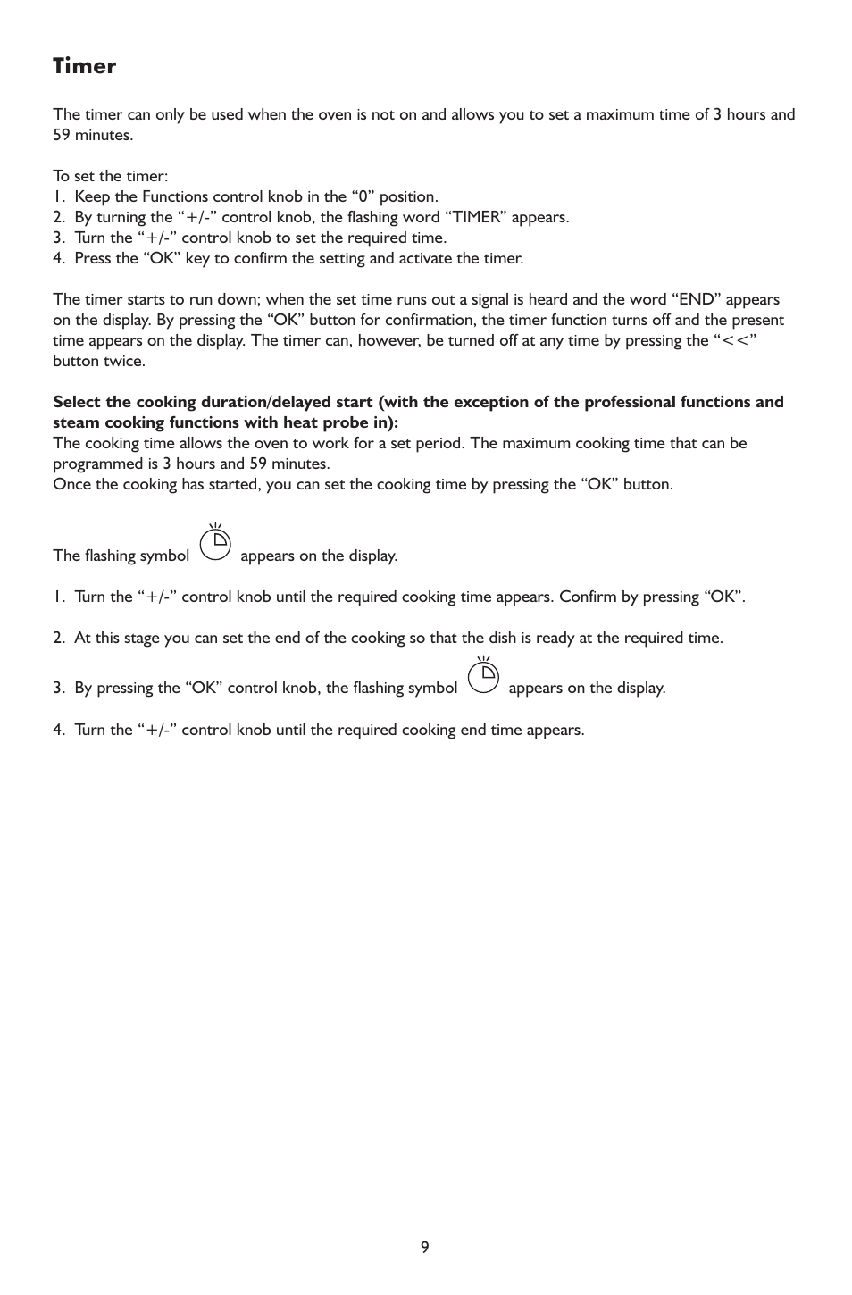 Timer | KITCHENAID Kitchen Aid Koss 6610 User Manual | Page 9 / 24