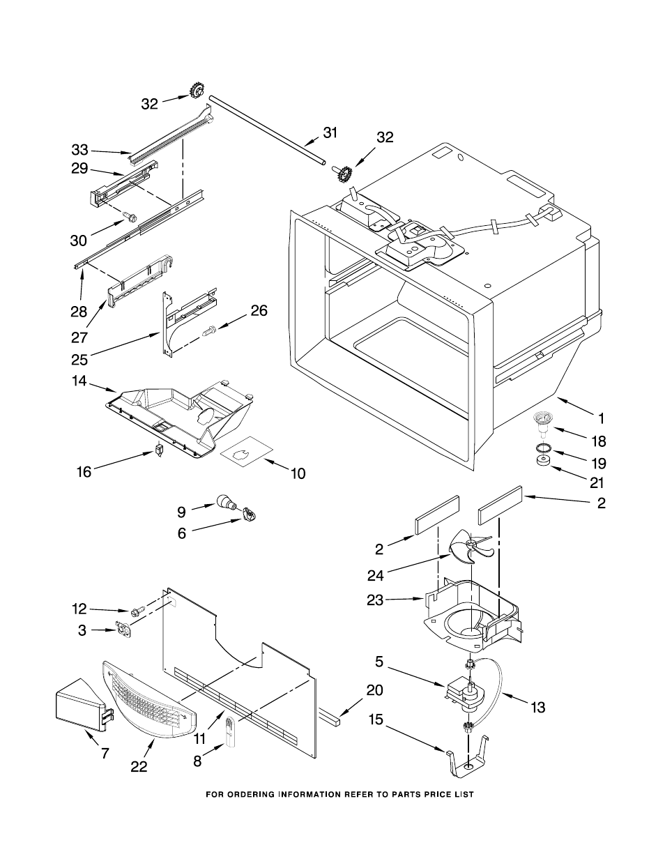 Freezer liner, Freezer liner parts | KITCHENAID KBFS25EVMS3 User Manual | Page 3 / 15