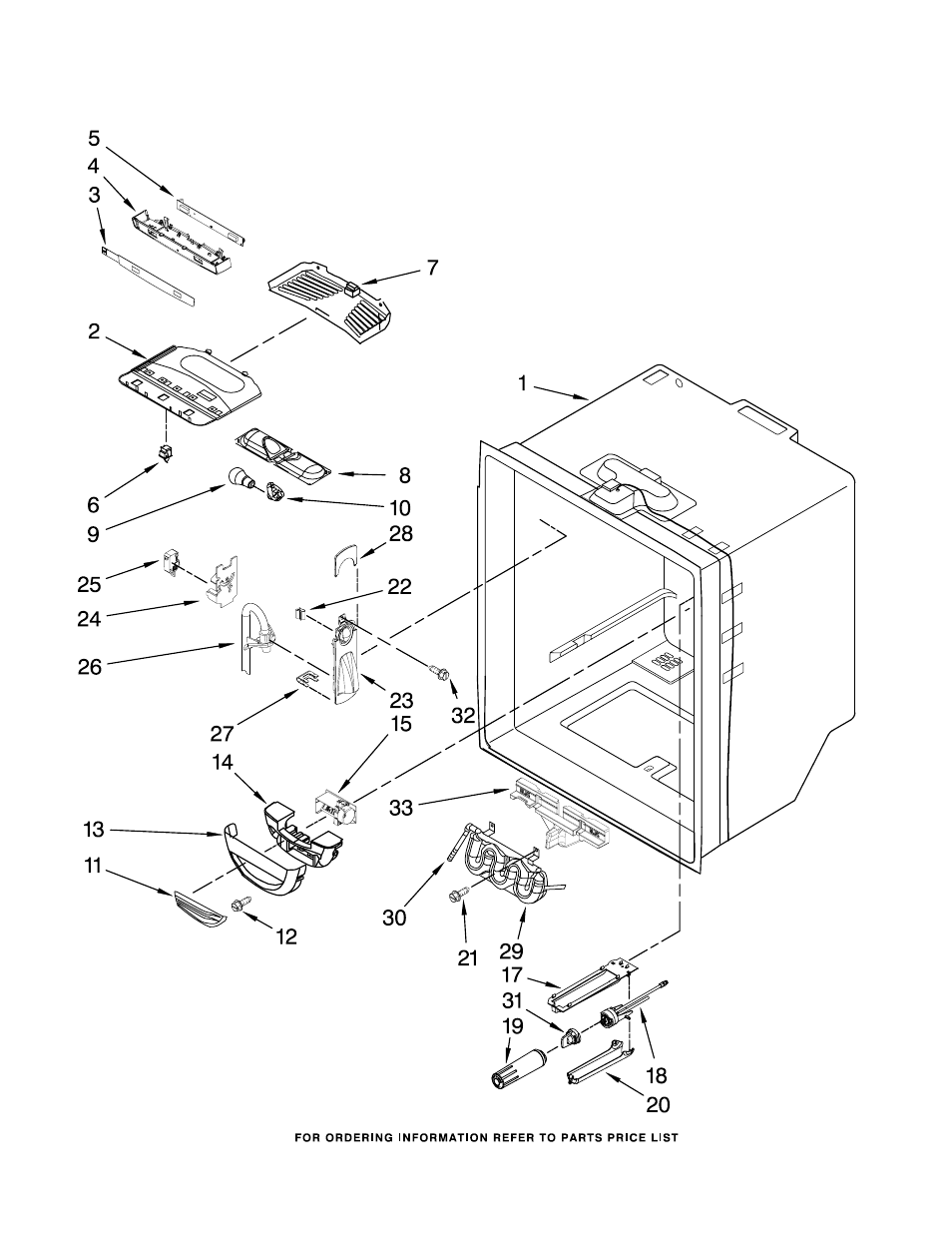 Refrigerator liner, Refrigerator liner parts | KITCHENAID KBFS25EVMS3 User Manual | Page 5 / 15
