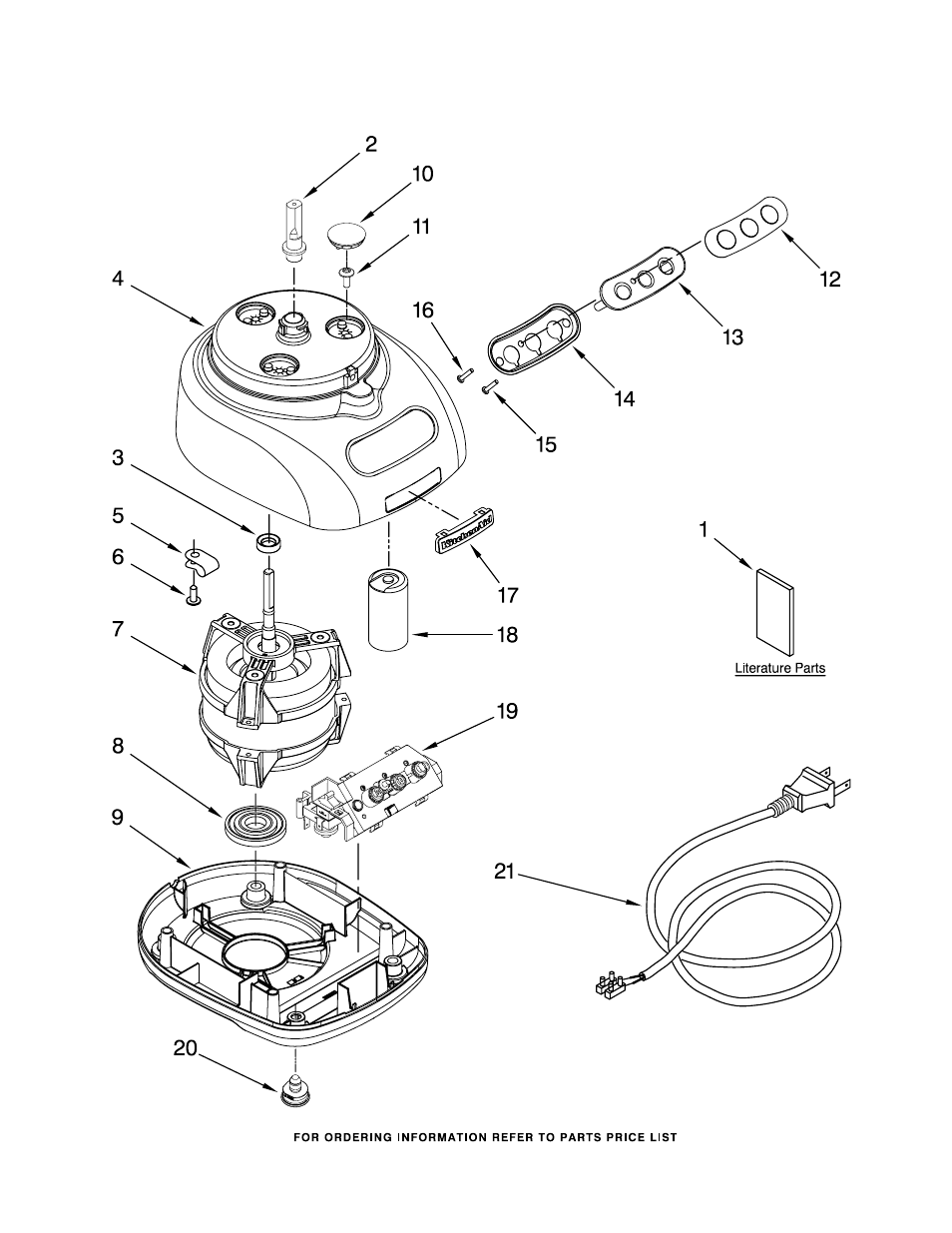 Motor and housing, Motor and housing parts | KITCHENAID KFP715ER2 User Manual | Page 2 / 4