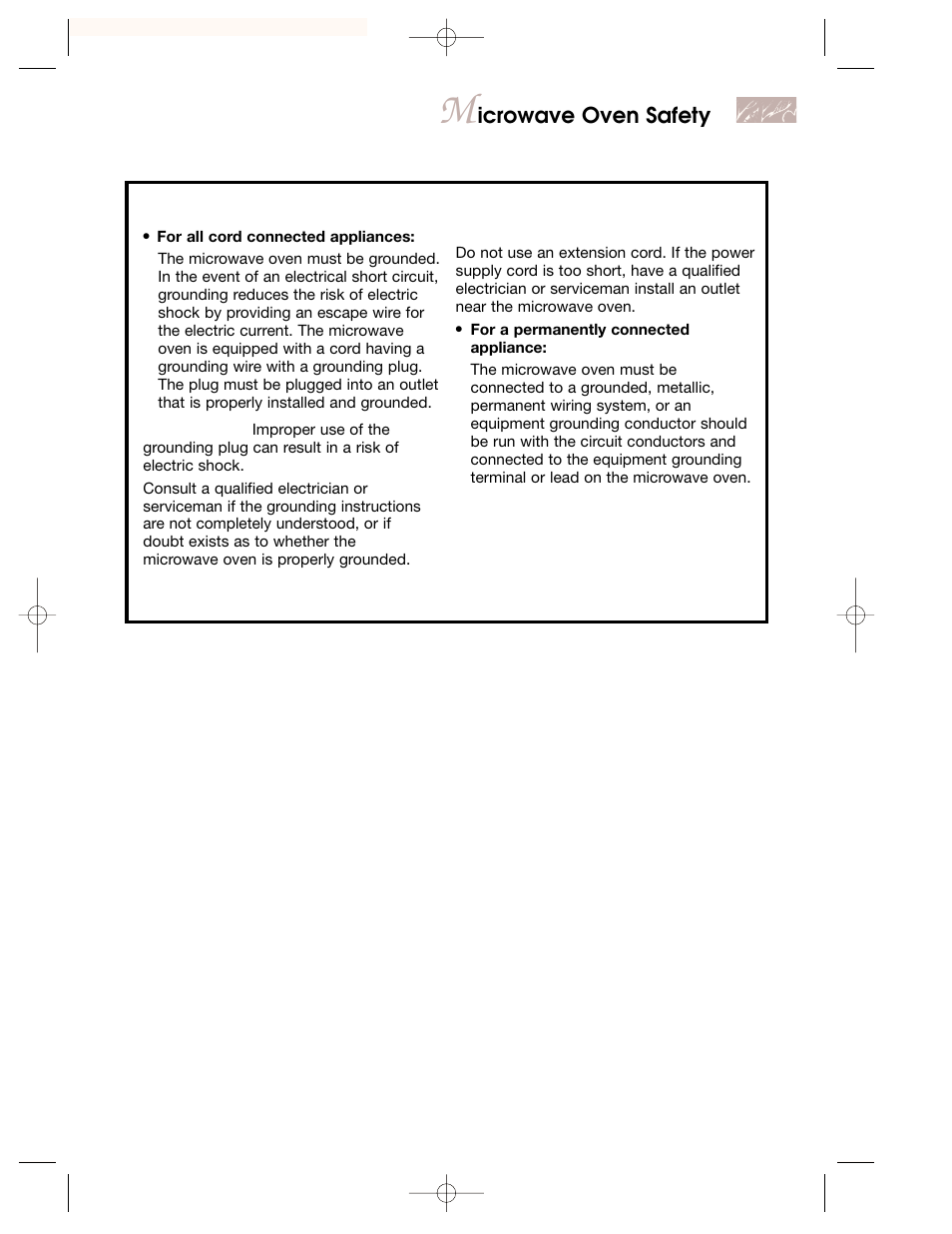 Grounding instructions, Save these instructions | KITCHENAID KBMC147H User Manual | Page 5 / 42