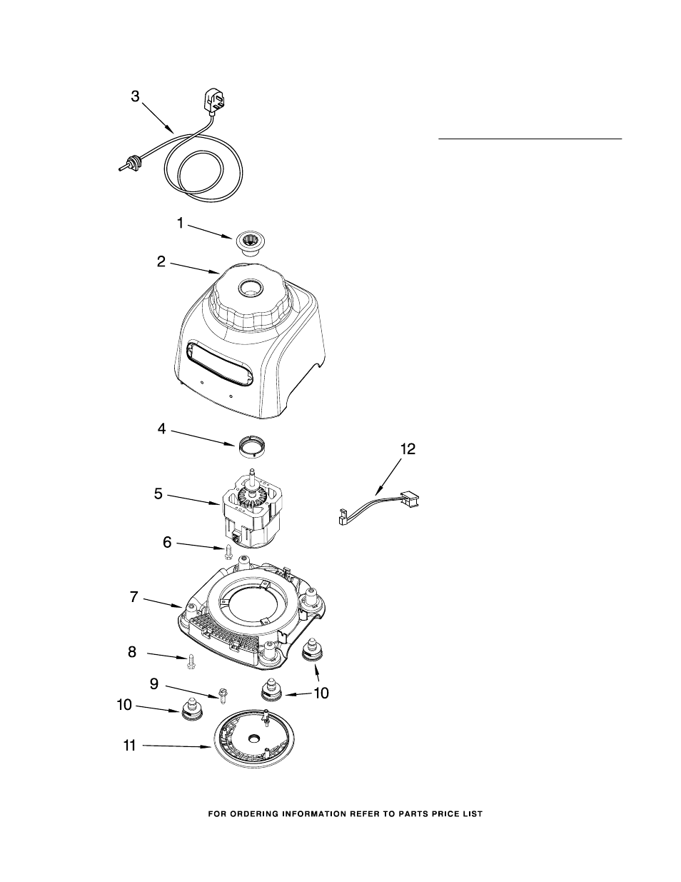 Motor and housing parts | KITCHENAID 4KPCB348PPM1 User Manual | Page 3 / 4