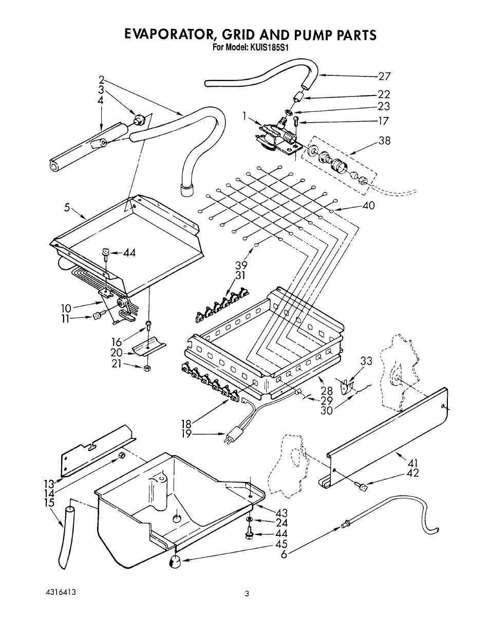 Evaporator, grid and pump | KITCHENAID KUIS185S1 User Manual | Page 4 / 11