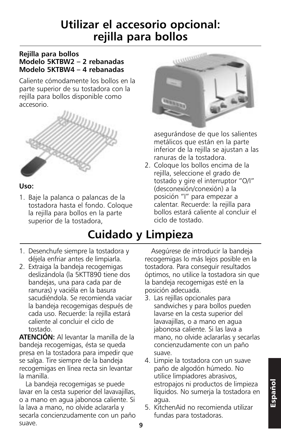 Cuidado y limpieza | KITCHENAID 5KTT890 User Manual | Page 65 / 146