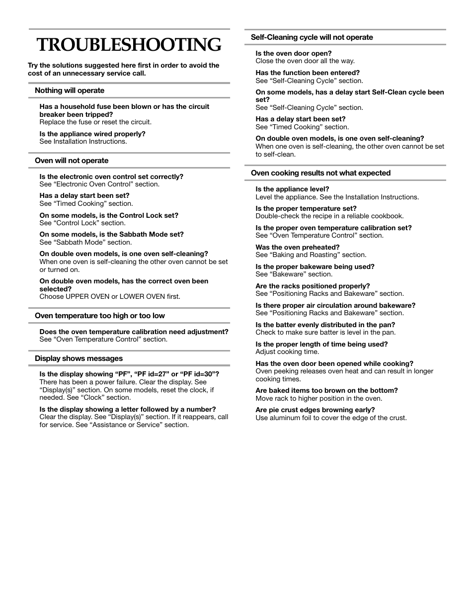 Troubleshooting | KITCHENAID KEBS247 User Manual | Page 21 / 24