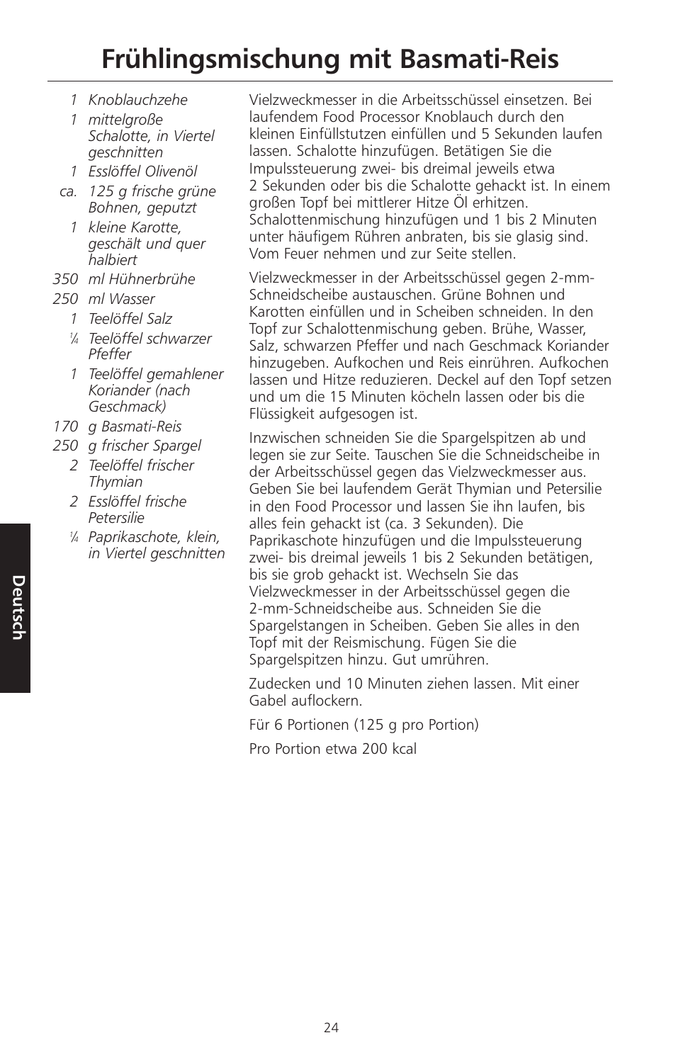 Frühlingsmischung mit basmati-reis, Deutsch | KITCHENAID ARTISAN 5KFPM770 User Manual | Page 111 / 367