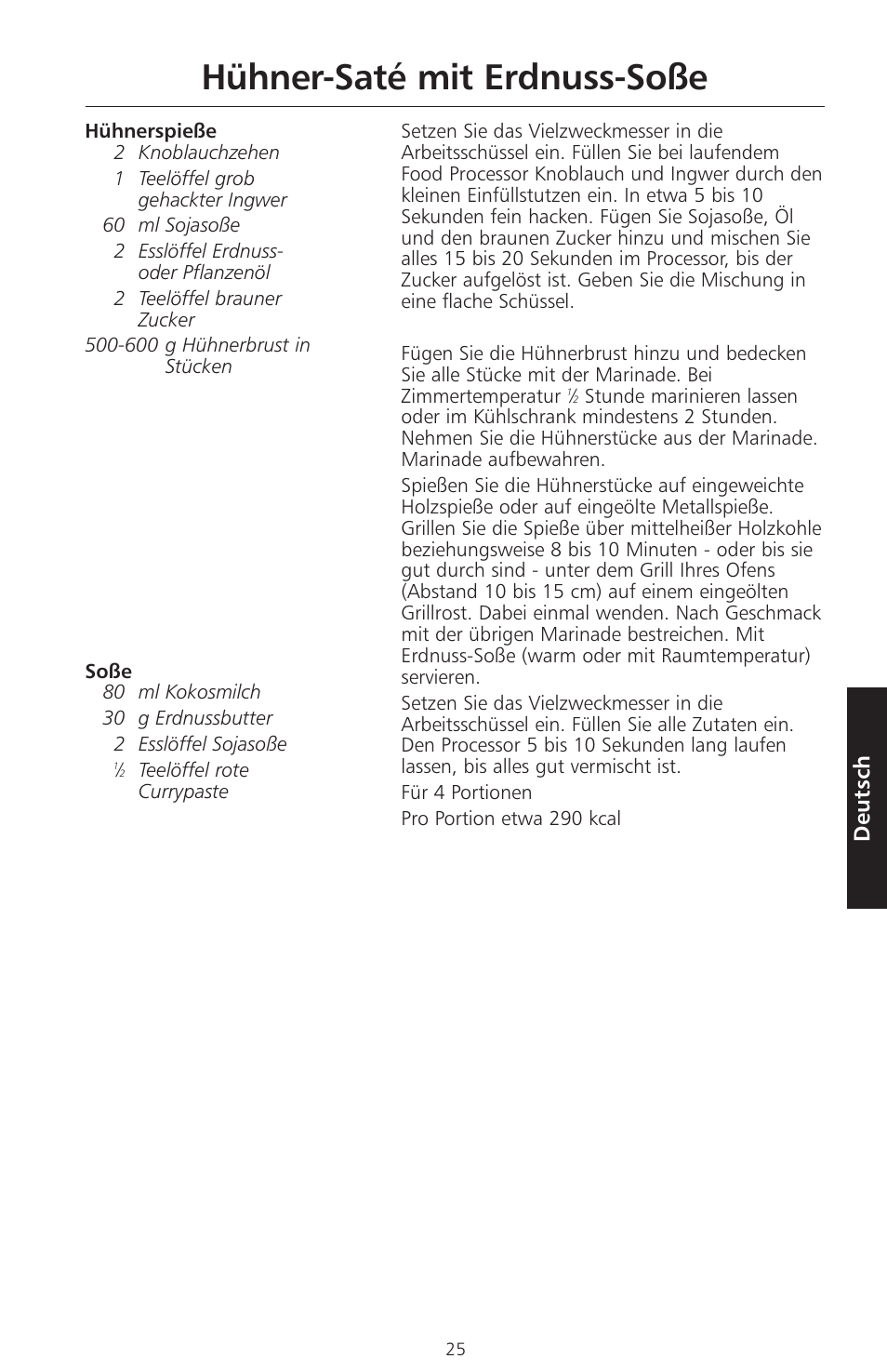 Hühner-saté mit erdnuss-soße, Deutsch | KITCHENAID ARTISAN 5KFPM770 User Manual | Page 112 / 367