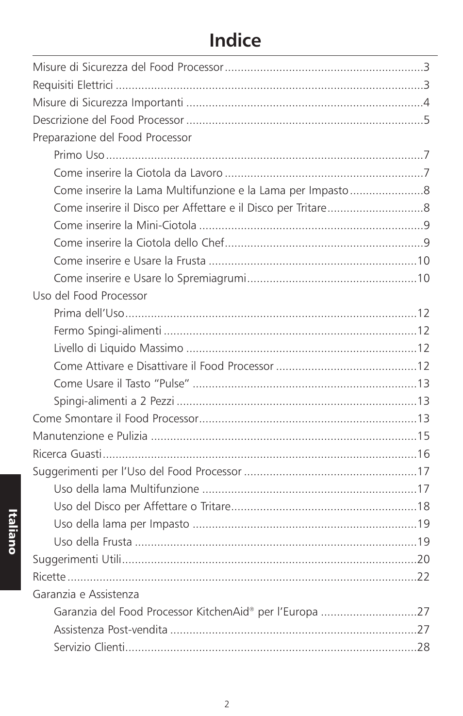 Indice | KITCHENAID ARTISAN 5KFPM770 User Manual | Page 117 / 367