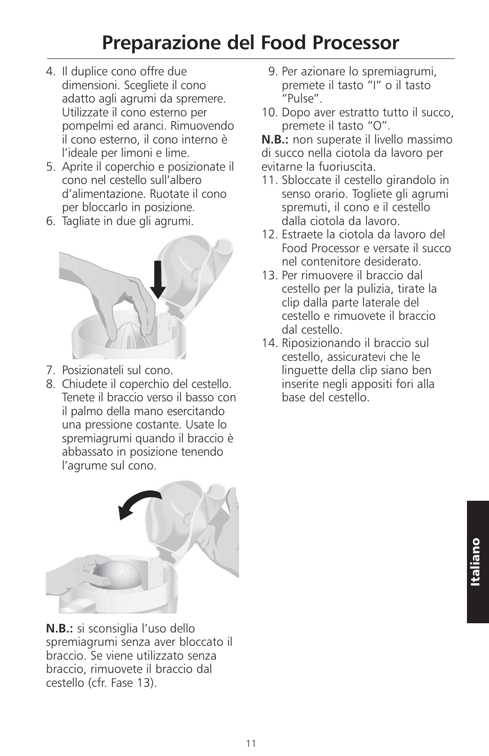 Preparazione del food processor | KITCHENAID ARTISAN 5KFPM770 User Manual | Page 126 / 367