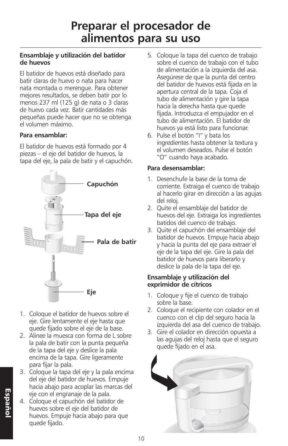 Preparar el procesador de alimentos para su uso | KITCHENAID ARTISAN 5KFPM770 User Manual | Page 153 / 367