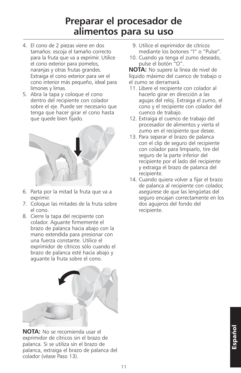 Preparar el procesador de alimentos para su uso | KITCHENAID ARTISAN 5KFPM770 User Manual | Page 154 / 367