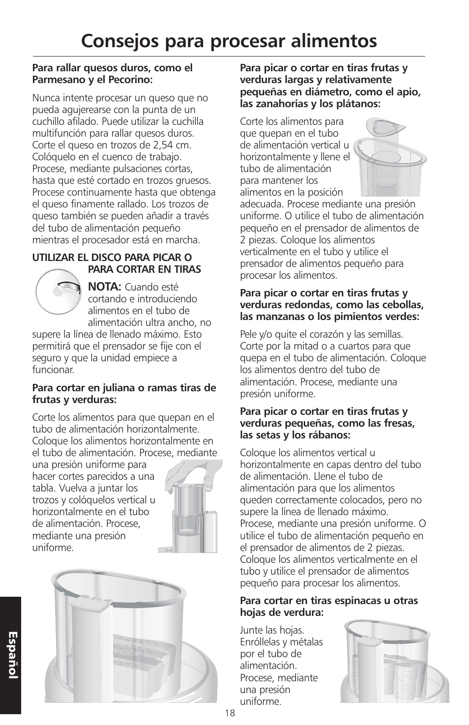 Consejos para procesar alimentos | KITCHENAID ARTISAN 5KFPM770 User Manual | Page 161 / 367