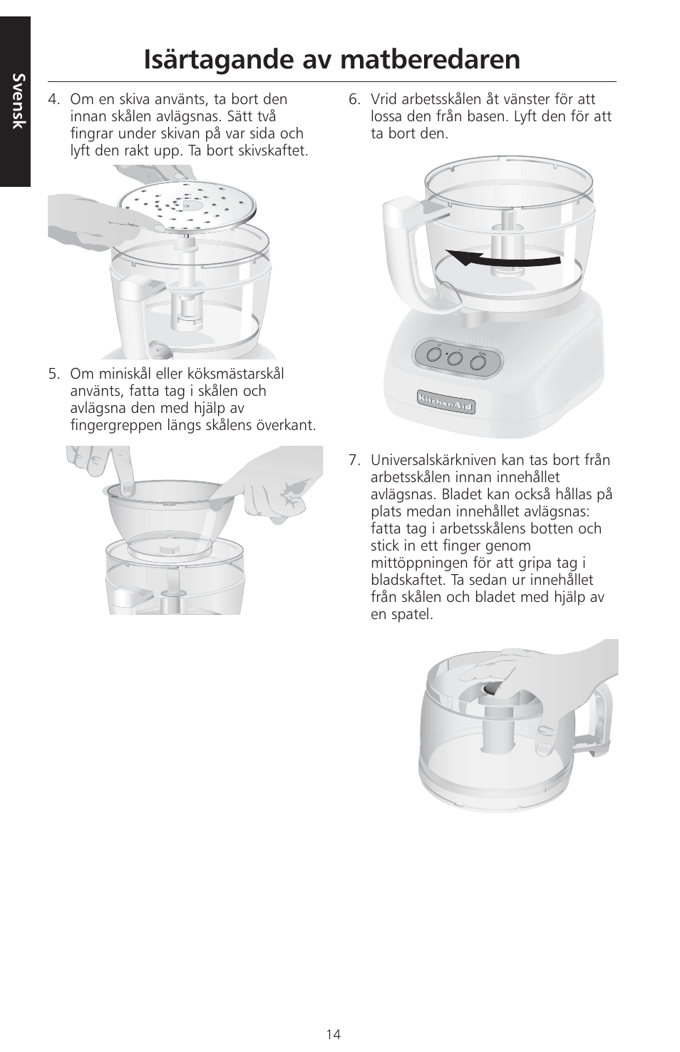 Isärtagande av matberedaren, Svensk | KITCHENAID ARTISAN 5KFPM770 User Manual | Page 185 / 367