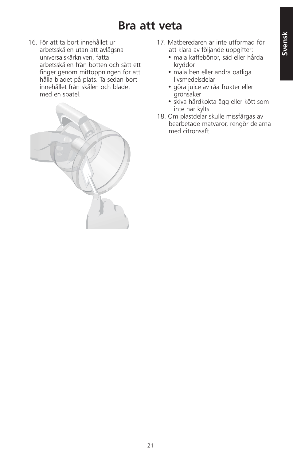 Bra att veta | KITCHENAID ARTISAN 5KFPM770 User Manual | Page 192 / 367