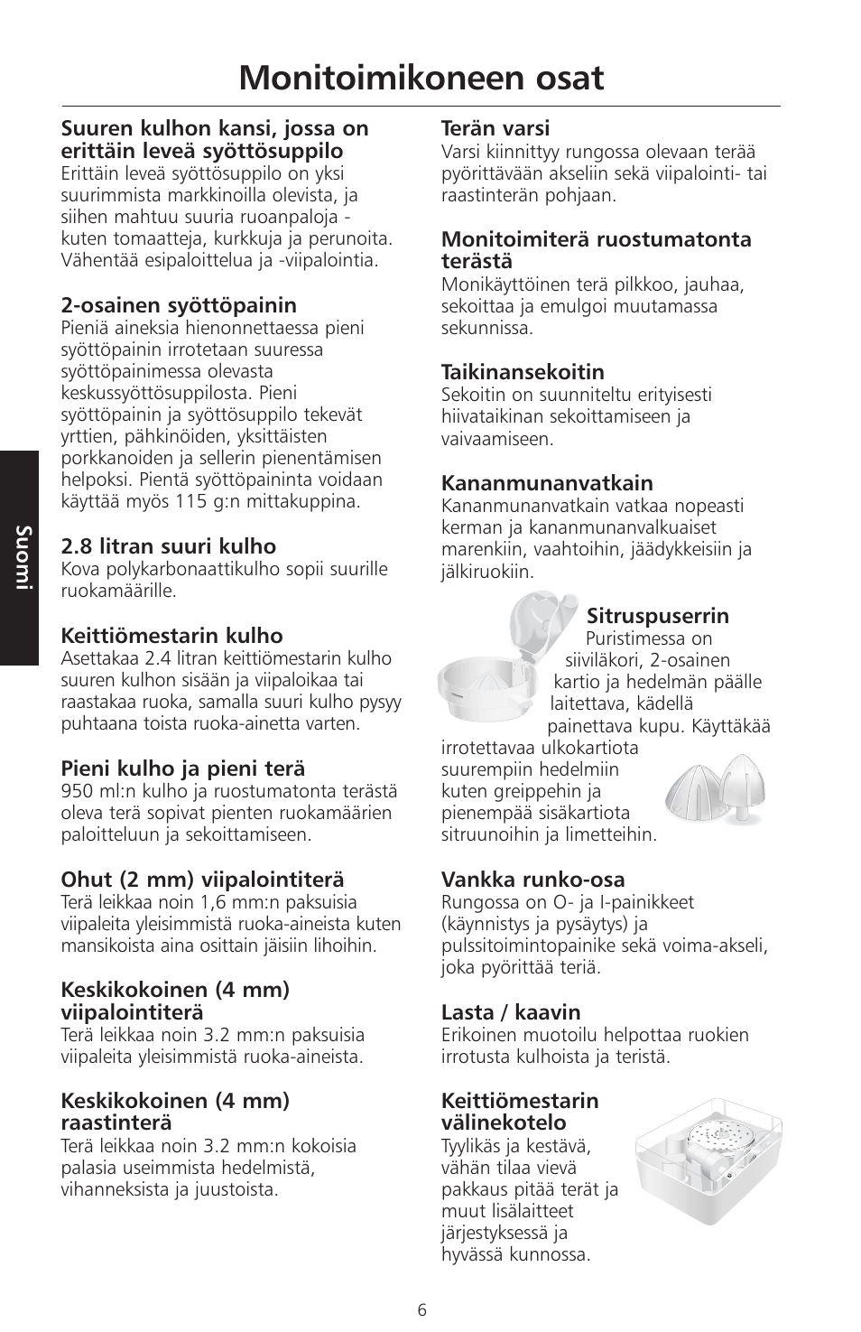 Monitoimikoneen osat | KITCHENAID ARTISAN 5KFPM770 User Manual | Page 233 / 367