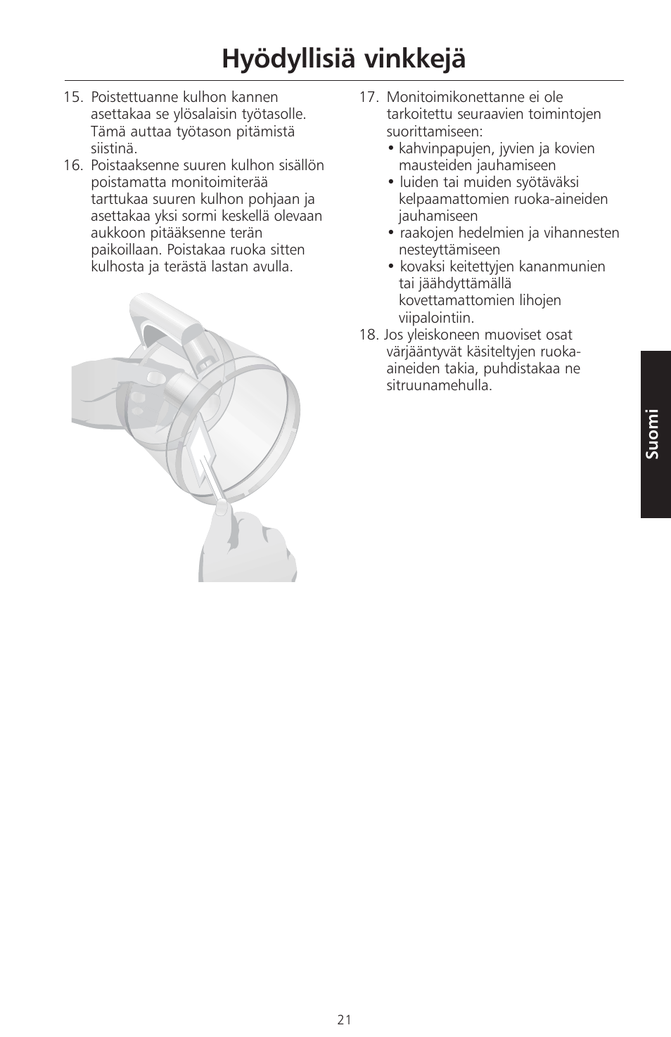 Hyödyllisiä vinkkejä | KITCHENAID ARTISAN 5KFPM770 User Manual | Page 248 / 367