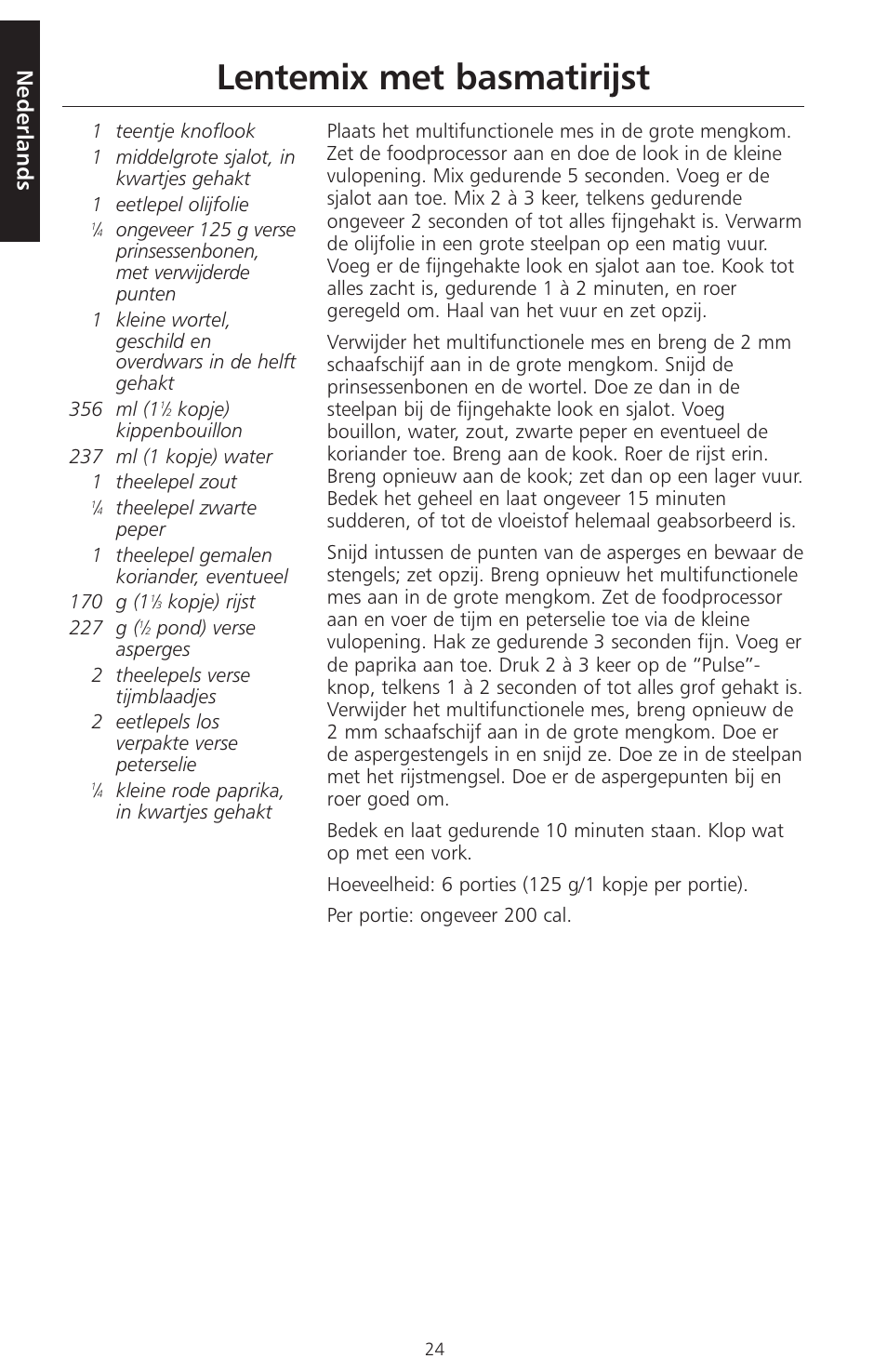 Lentemix met basmatirijst, Nederlands | KITCHENAID ARTISAN 5KFPM770 User Manual | Page 25 / 367