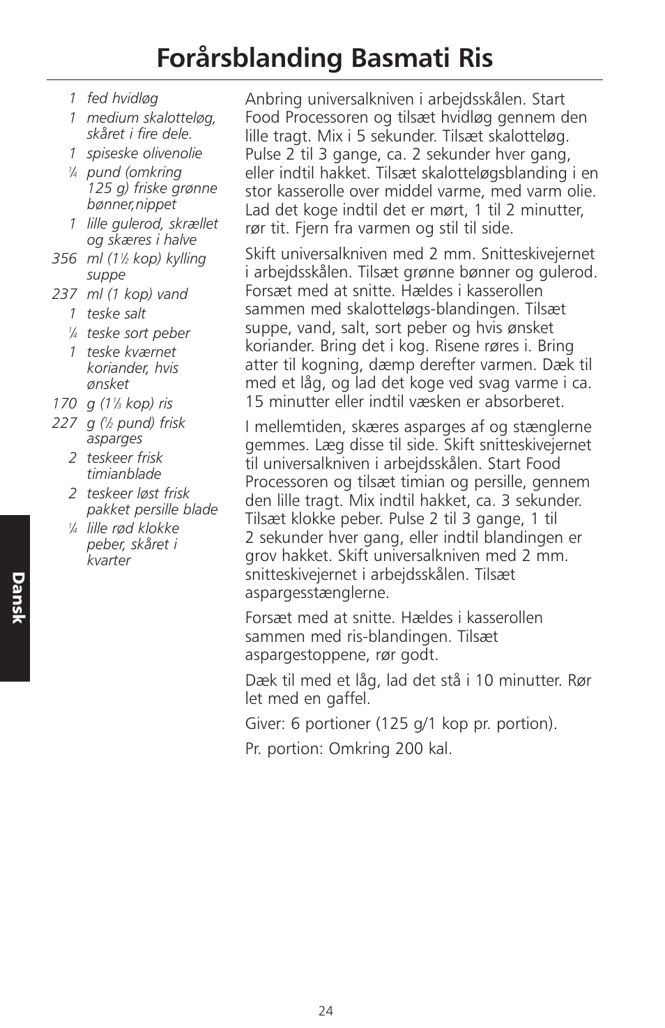 Forårsblanding basmati ris, Dansk | KITCHENAID ARTISAN 5KFPM770 User Manual | Page 279 / 367