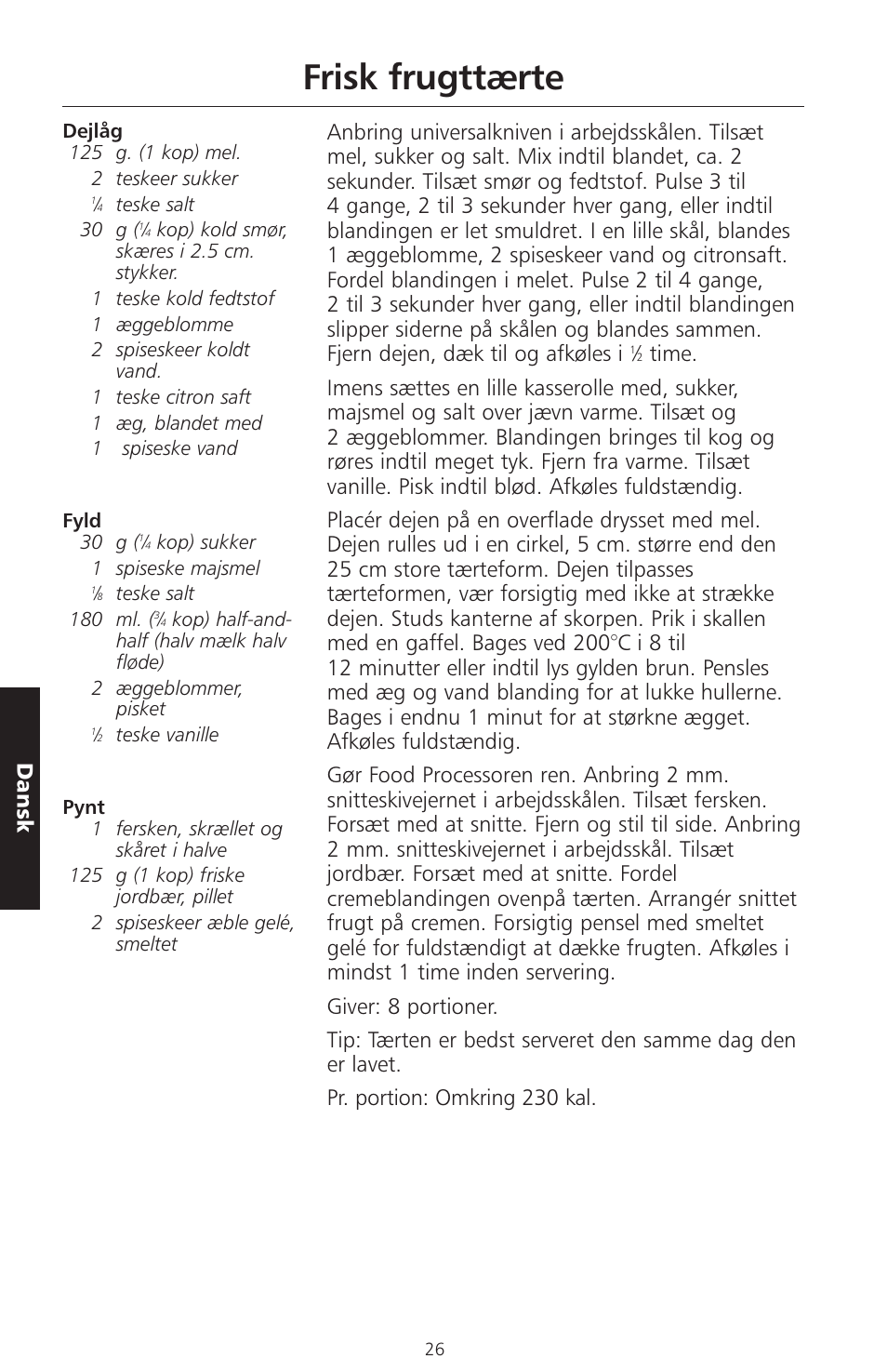 Frisk frugttærte, Dansk | KITCHENAID ARTISAN 5KFPM770 User Manual | Page 281 / 367