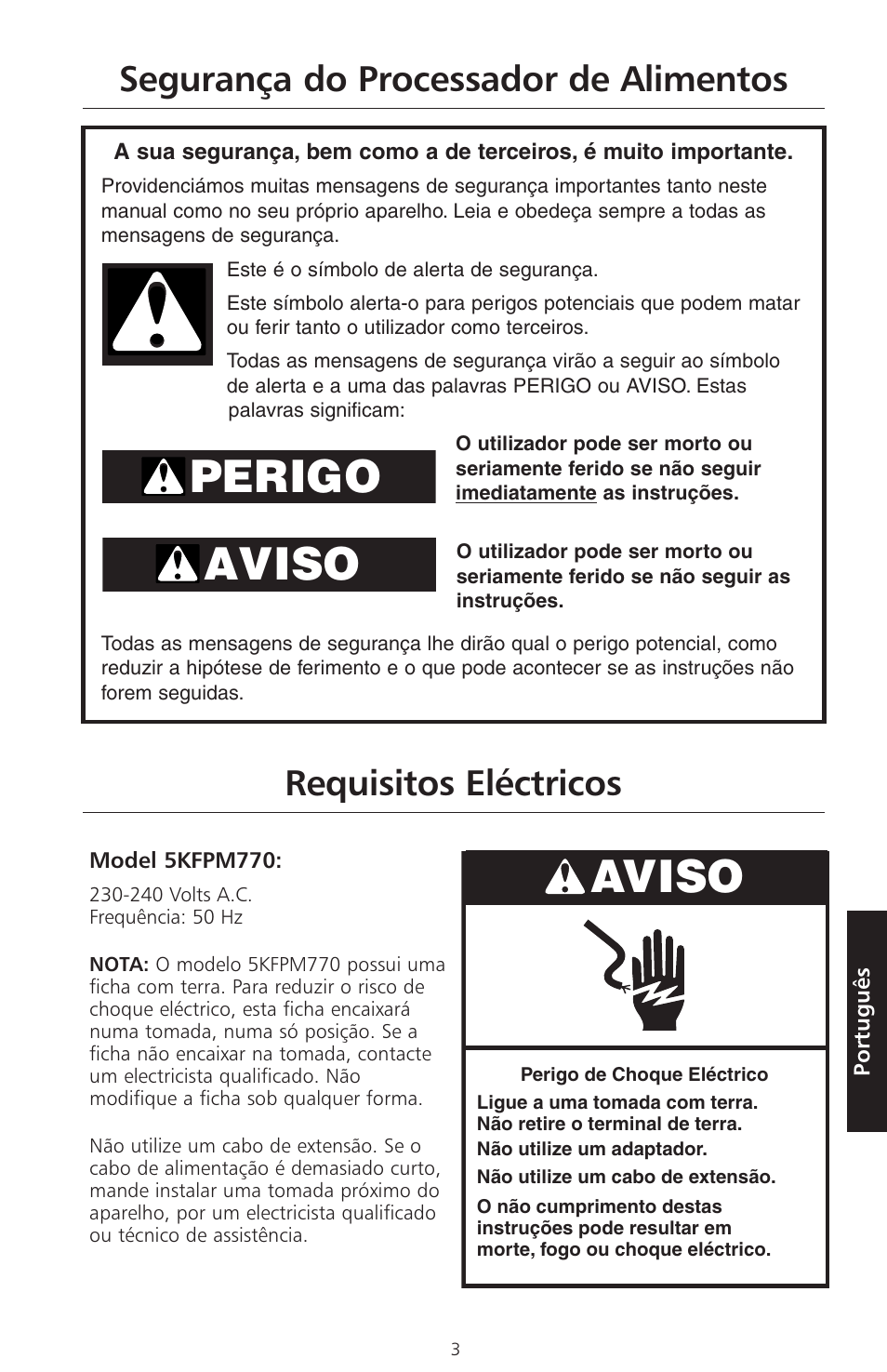 Perigo aviso, Aviso | KITCHENAID ARTISAN 5KFPM770 User Manual | Page 286 / 367