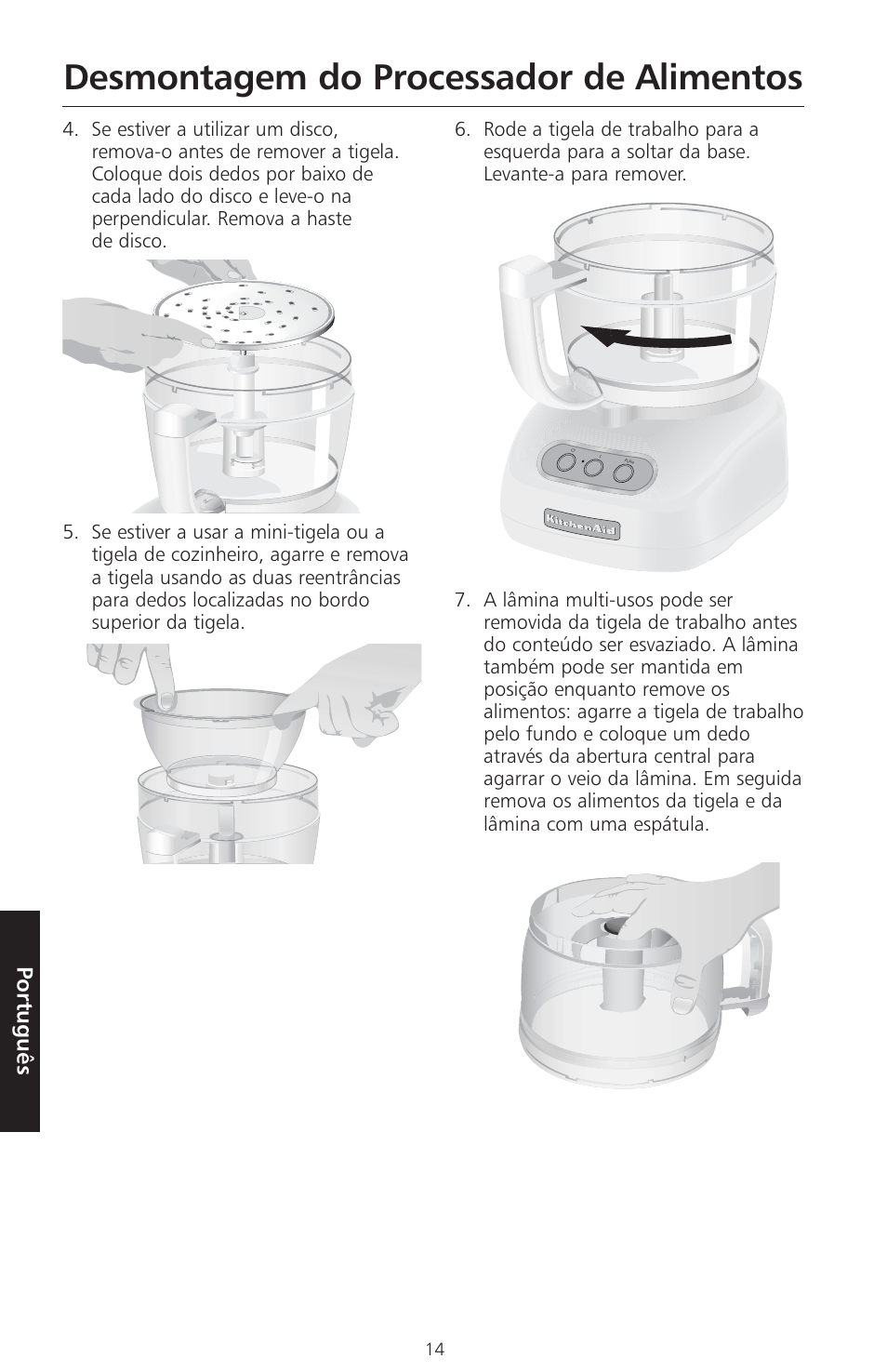 Desmontagem do processador de alimentos, Português | KITCHENAID ARTISAN 5KFPM770 User Manual | Page 297 / 367