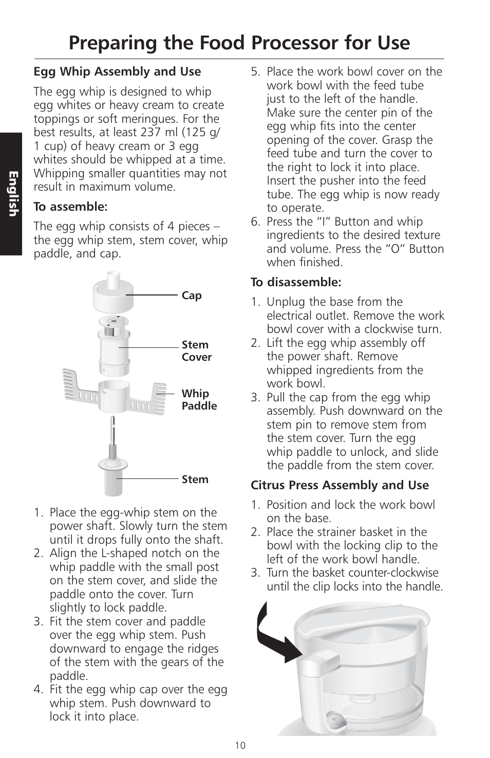 Preparing the food processor for use | KITCHENAID ARTISAN 5KFPM770 User Manual | Page 39 / 367