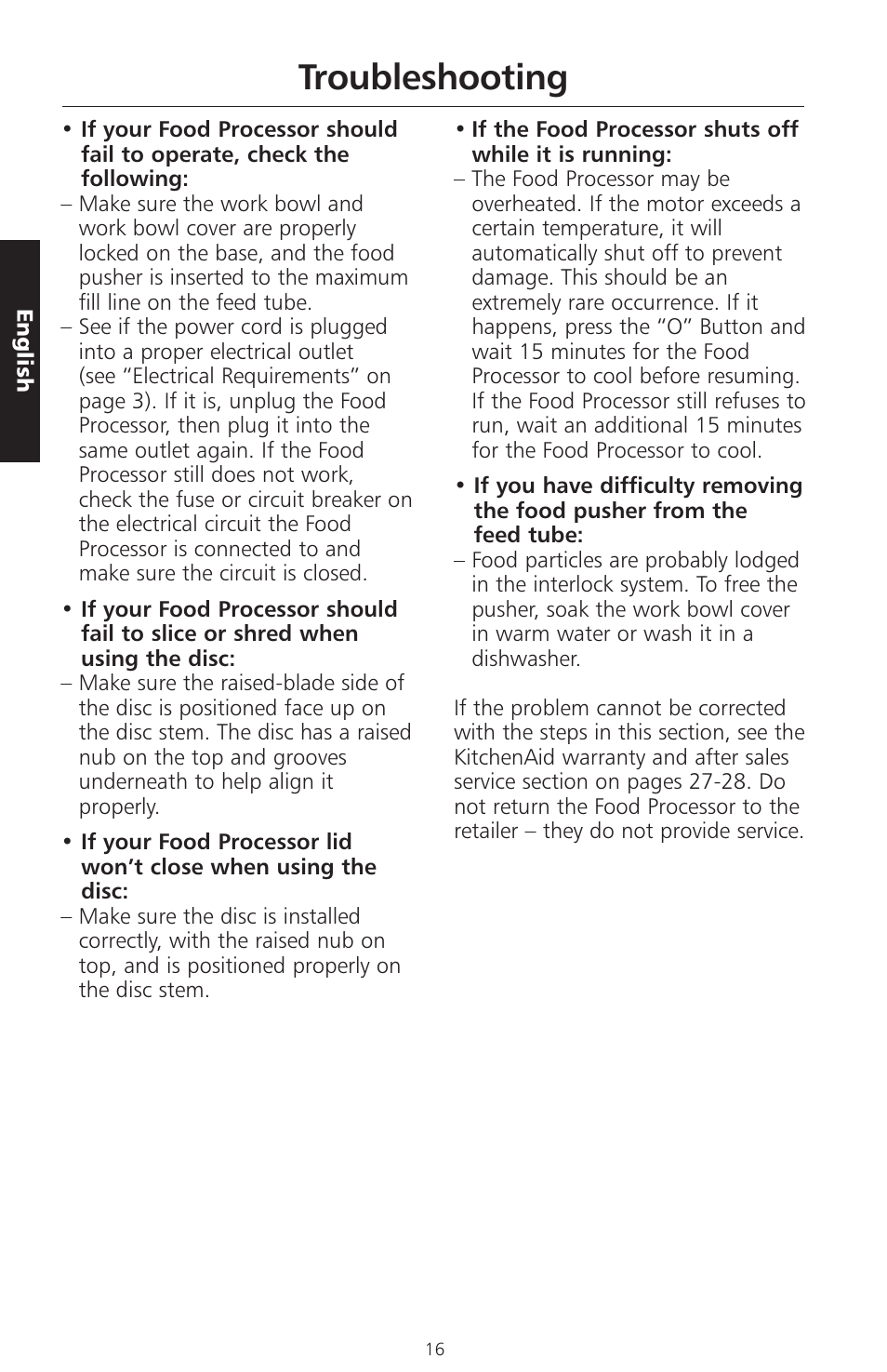 Troubleshooting | KITCHENAID ARTISAN 5KFPM770 User Manual | Page 45 / 367