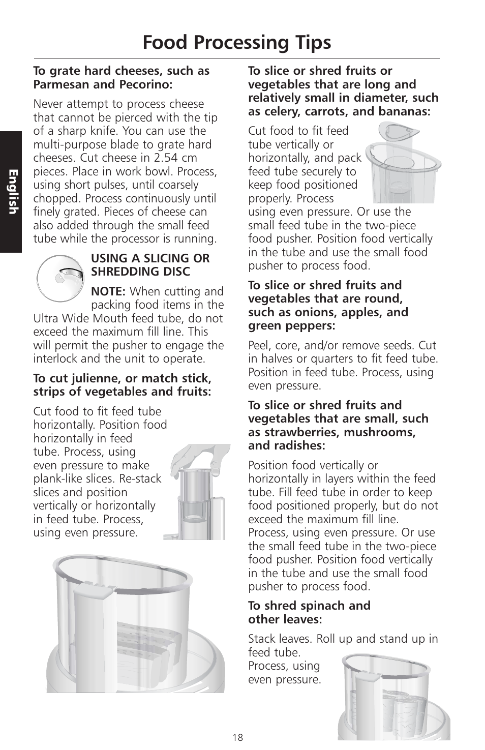Food processing tips | KITCHENAID ARTISAN 5KFPM770 User Manual | Page 47 / 367