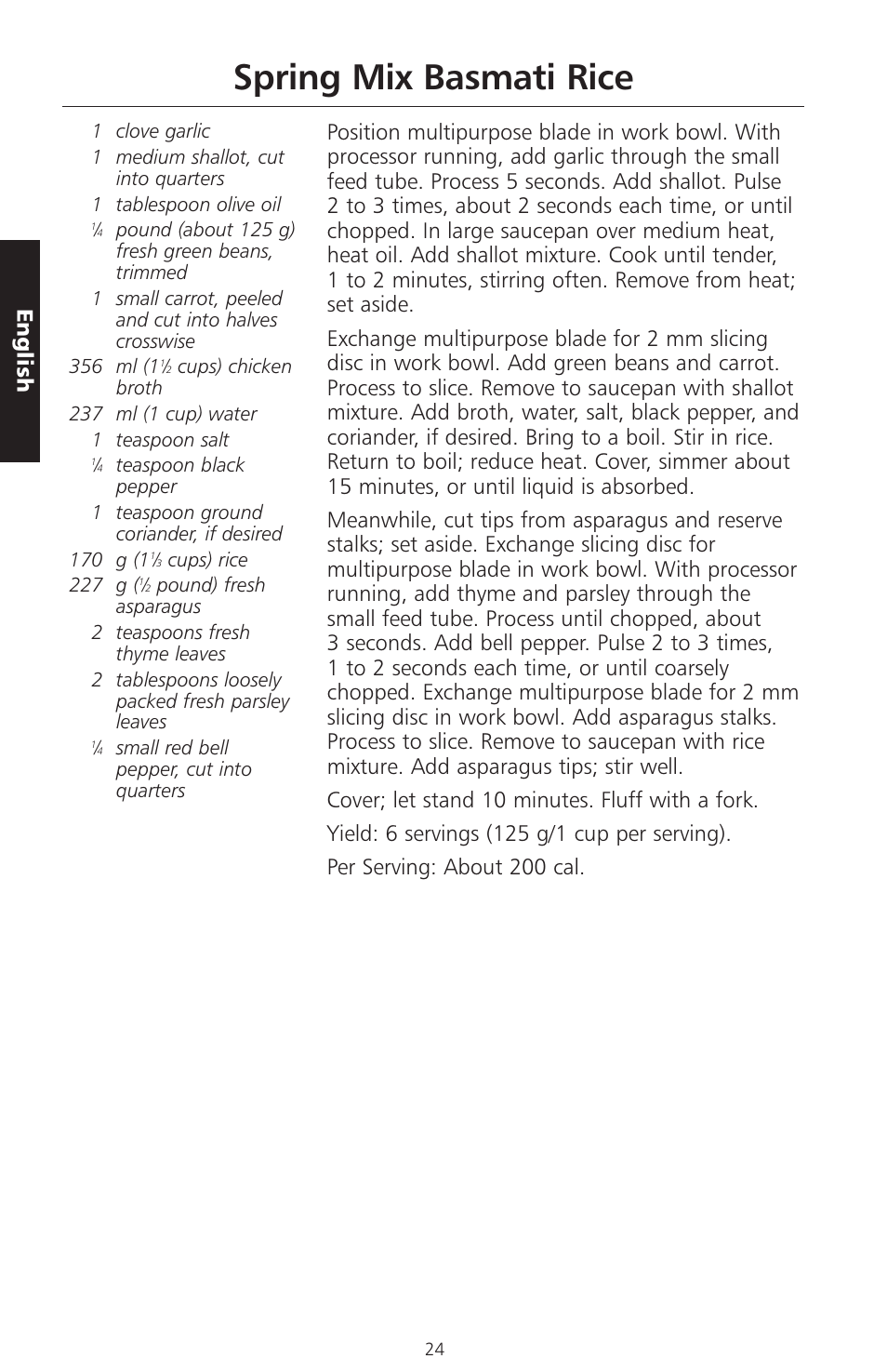 Spring mix basmati rice, English | KITCHENAID ARTISAN 5KFPM770 User Manual | Page 53 / 367