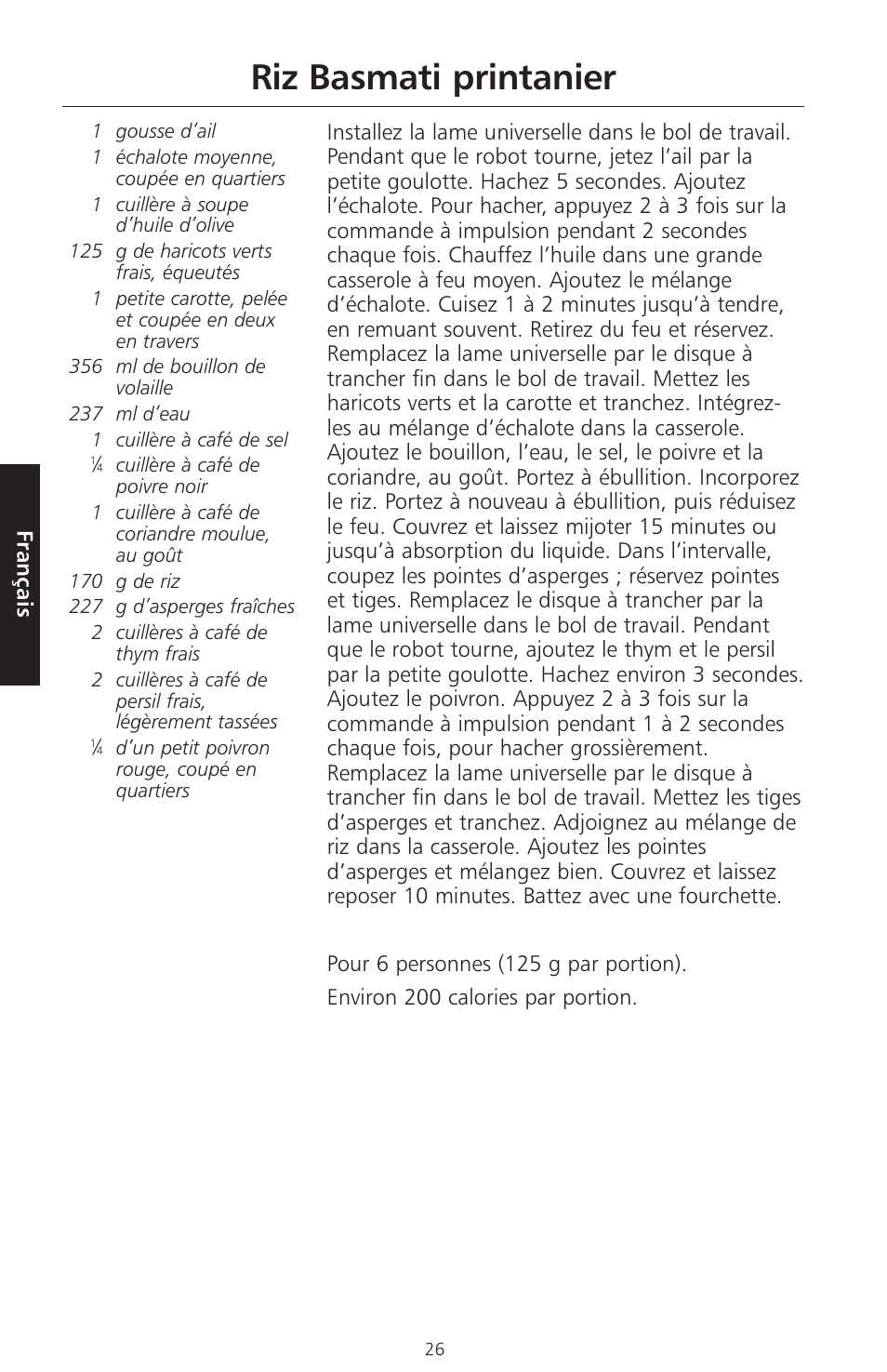 Riz basmati printanier | KITCHENAID ARTISAN 5KFPM770 User Manual | Page 83 / 367