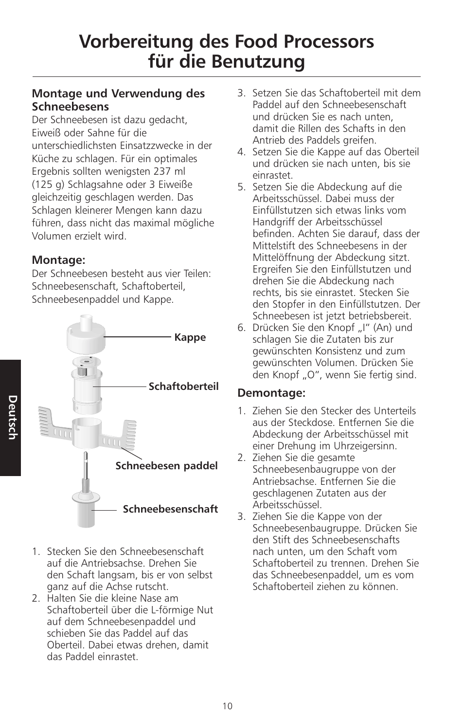 Vorbereitung des food processors für die benutzung | KITCHENAID ARTISAN 5KFPM770 User Manual | Page 97 / 367