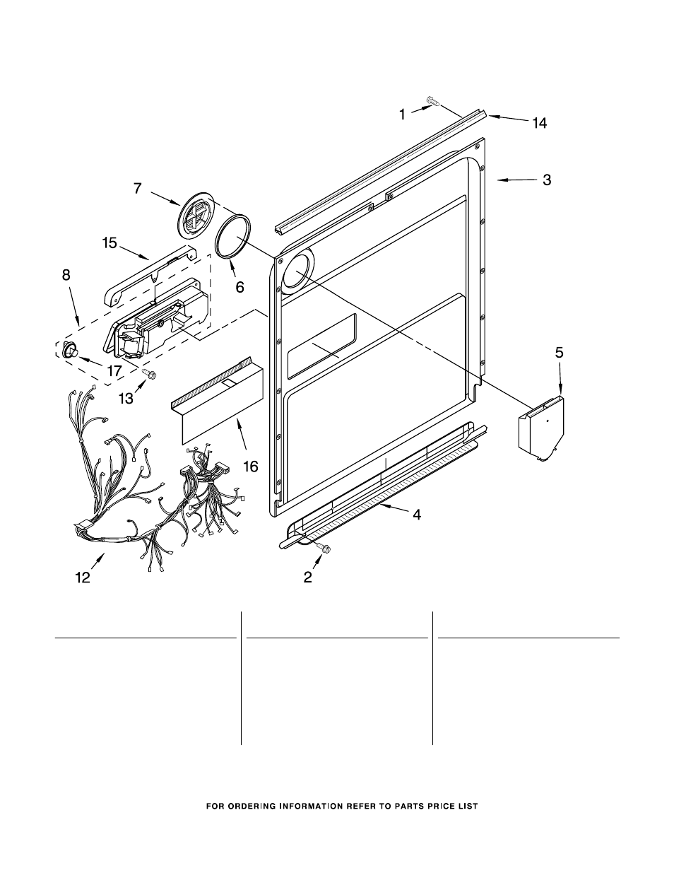 Door and latch, Door and latch parts | KITCHENAID KUDS01FLWH1 User Manual | Page 3 / 15