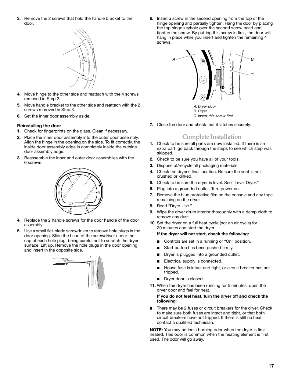 Complete installation | KITCHENAID KEHS01P User Manual | Page 17 / 72