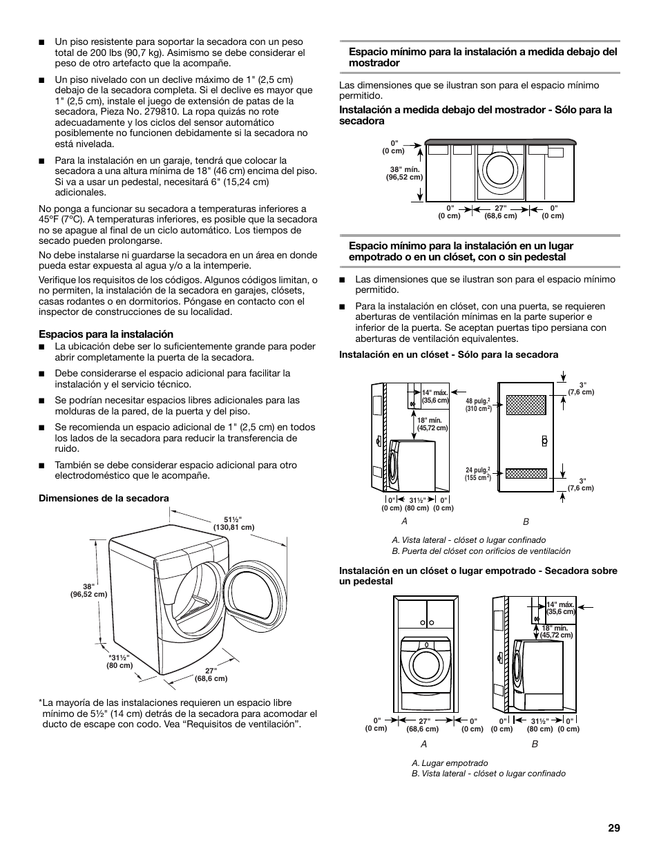 Espacios para la instalación | KITCHENAID KEHS01P User Manual | Page 29 / 72